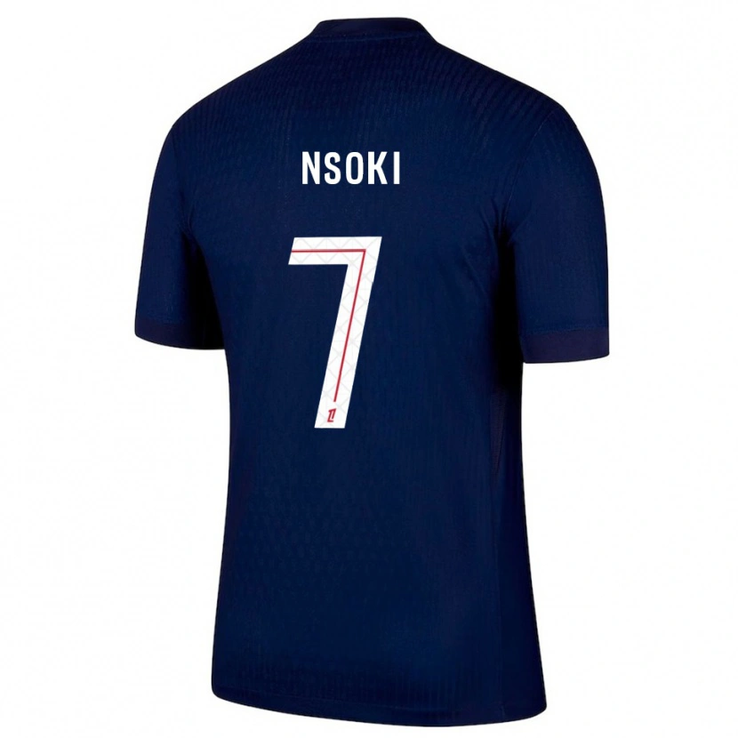 Danxen Mujer Camiseta Noah Nsoki #7 Azul Marino Rojo 1ª Equipación 2025/26 La Camisa