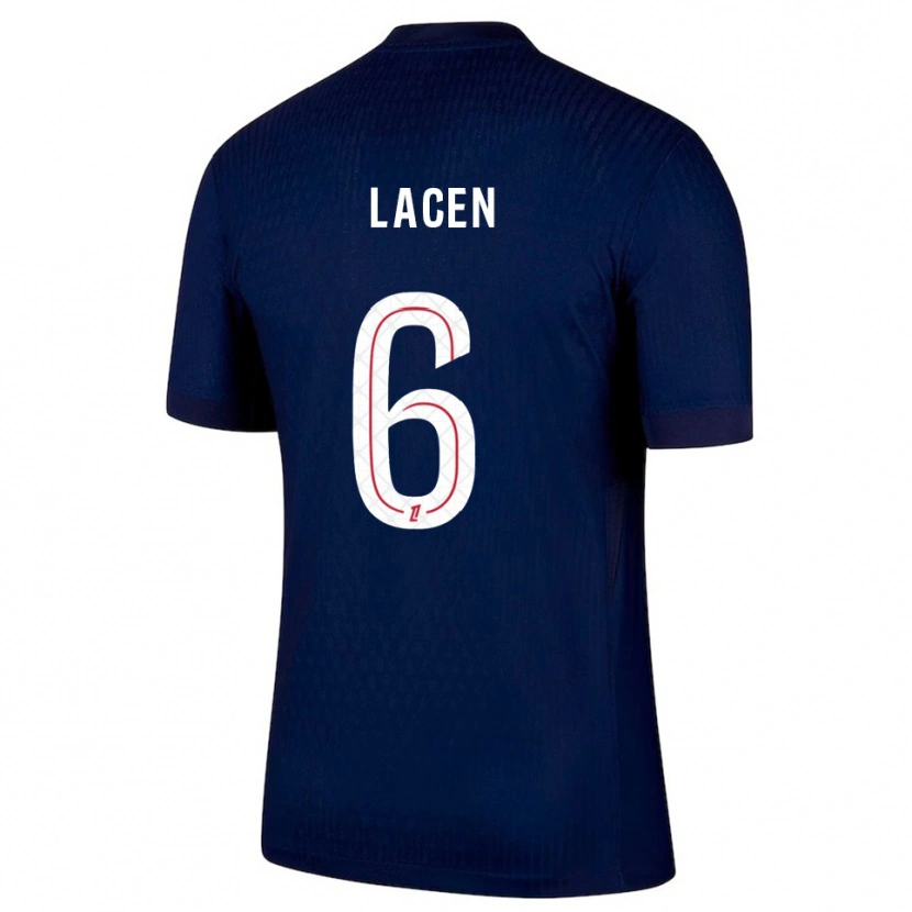 Danxen Mujer Camiseta Michaël Lacen #6 Azul Marino Rojo 1ª Equipación 2025/26 La Camisa