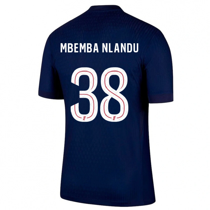 Danxen Mujer Camiseta Emmanuel Mbemba #38 Azul Marino Rojo 1ª Equipación 2025/26 La Camisa