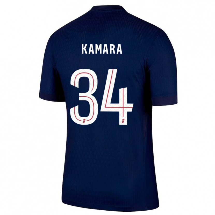 Danxen Mujer Camiseta Noham Kamara #34 Azul Marino Rojo 1ª Equipación 2025/26 La Camisa