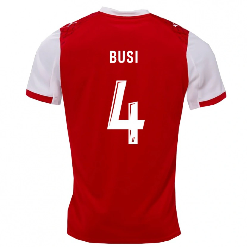 Danxen Mujer Camiseta Maxime Busi #4 Rojo Blanco 1ª Equipación 2025/26 La Camisa