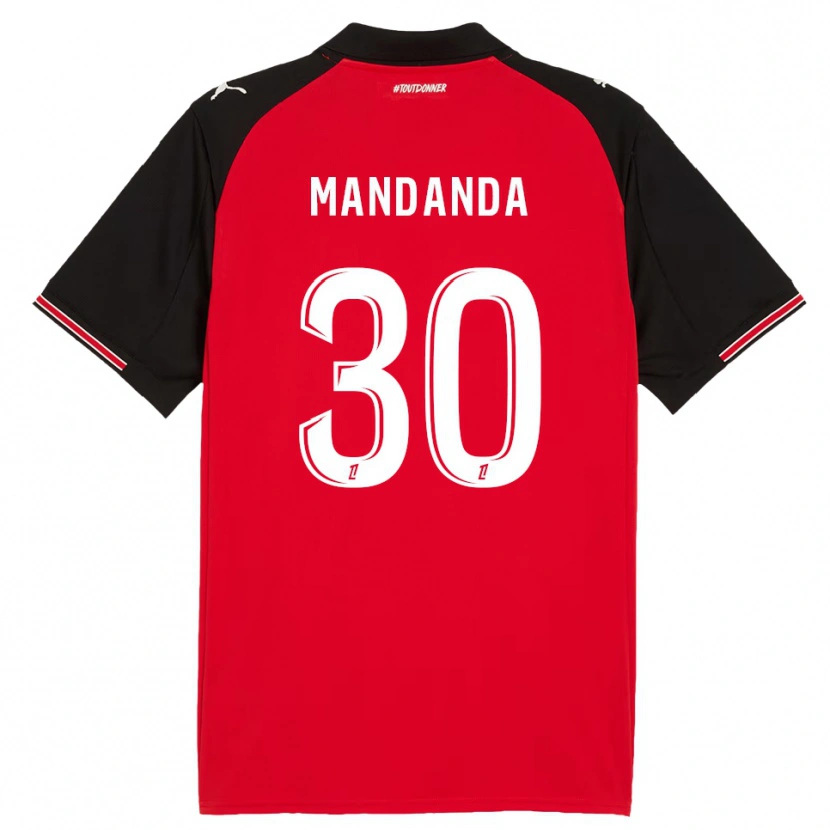 Danxen Mujer Camiseta Steve Mandanda #30 Rojo Negro 1ª Equipación 2025/26 La Camisa