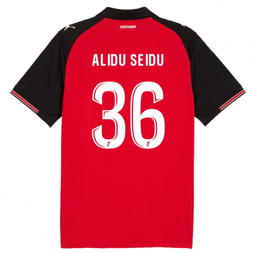 Danxen Mujer Camiseta Alidu Seidu #36 Rojo Negro 1ª Equipación 2025/26 La Camisa
