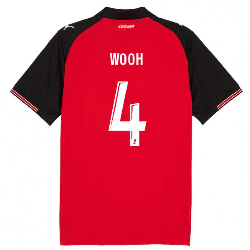 Danxen Mujer Camiseta Christopher Wooh #4 Rojo Negro 1ª Equipación 2025/26 La Camisa