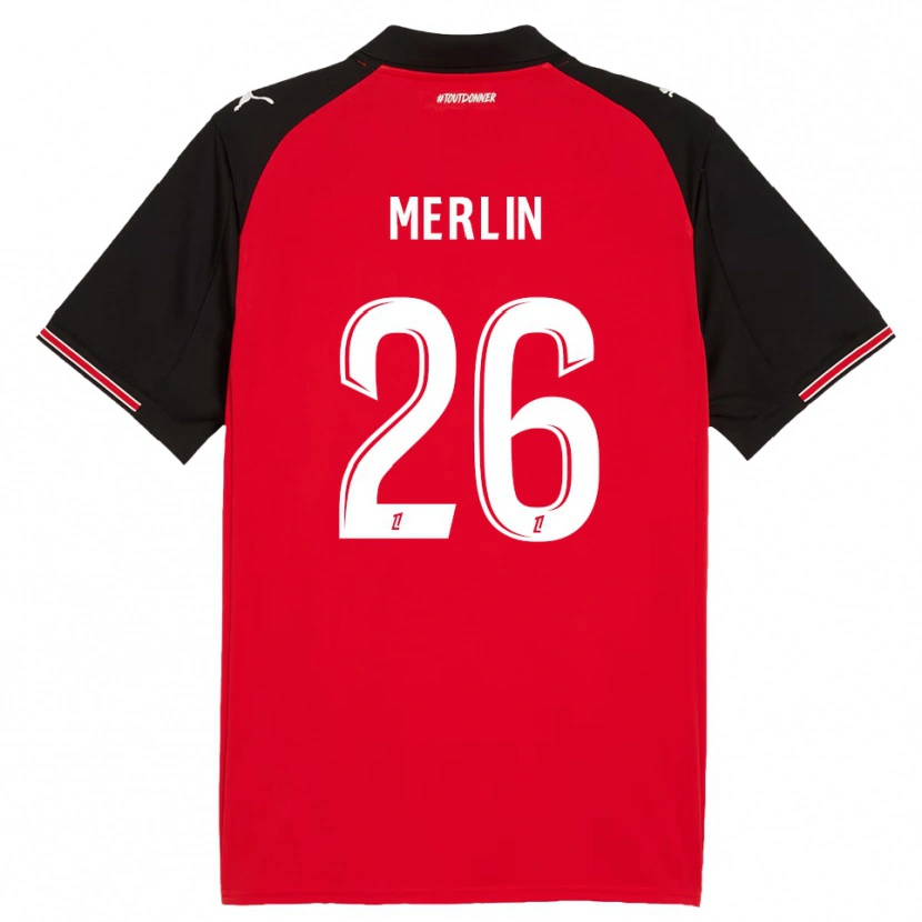 Danxen Mujer Camiseta Quentin Merlin #26 Rojo Negro 1ª Equipación 2025/26 La Camisa