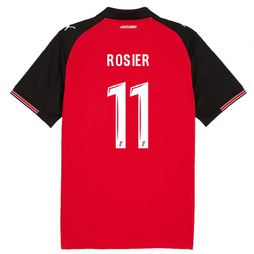 Danxen Mujer Camiseta Lucas Rosier #11 Rojo Negro 1ª Equipación 2025/26 La Camisa