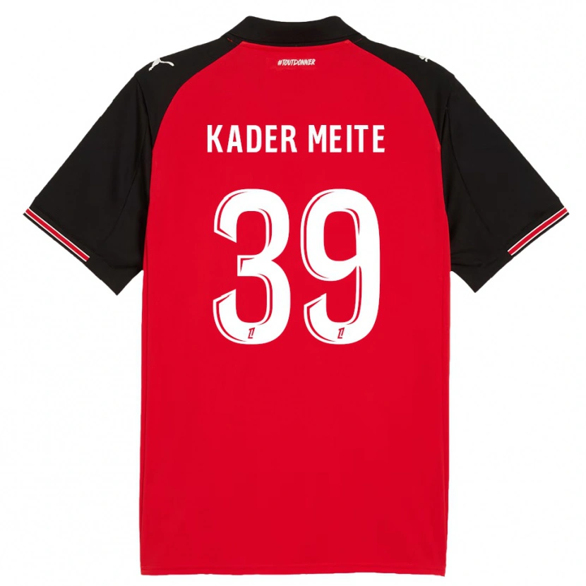 Danxen Mujer Camiseta Mohamed Kader Meïté #39 Rojo Negro 1ª Equipación 2025/26 La Camisa