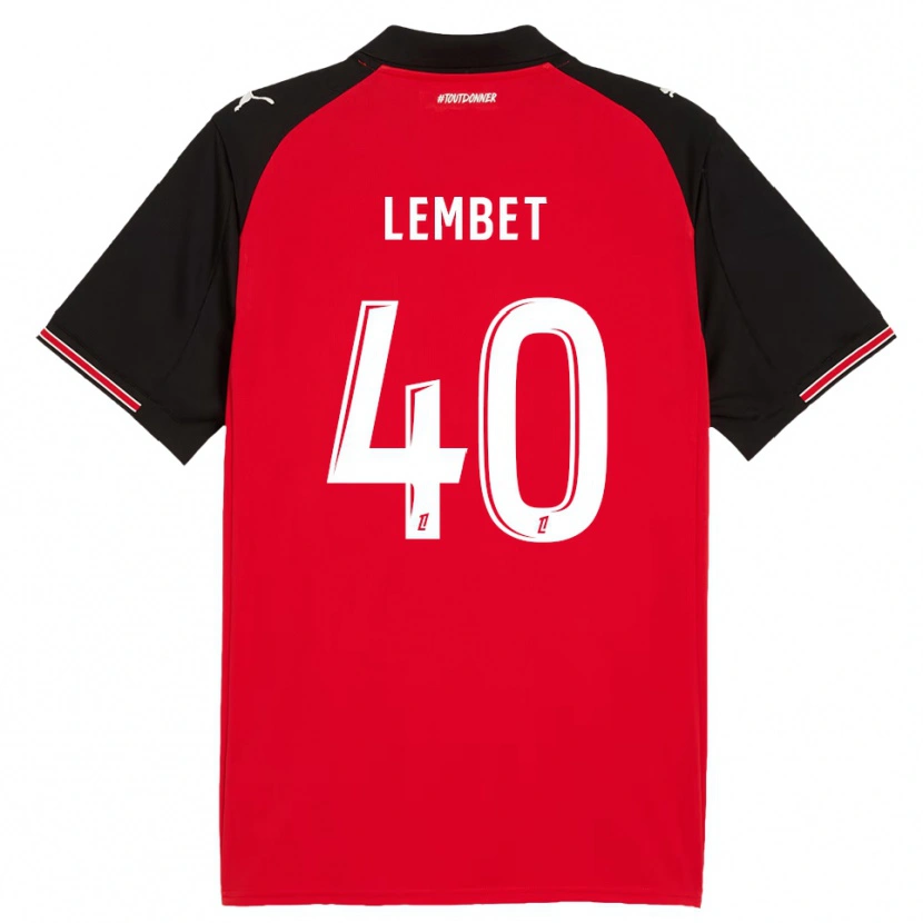 Danxen Mujer Camiseta Geoffrey Lembet #40 Rojo Negro 1ª Equipación 2025/26 La Camisa