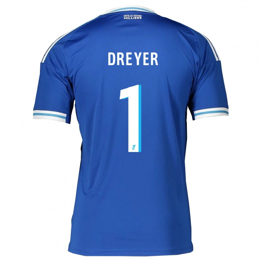 Danxen Mujer Camiseta Matthieu Dreyer #1 Azul Blanco 1ª Equipación 2025/26 La Camisa