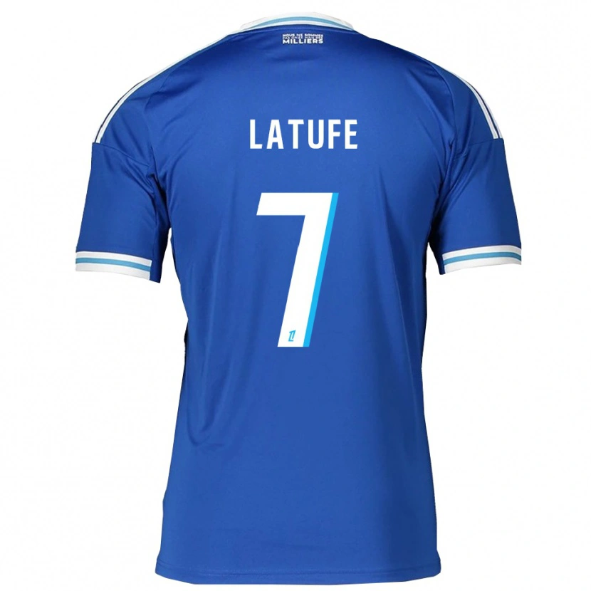 Danxen Mujer Camiseta Latufe Assoumani #7 Azul Blanco 1ª Equipación 2025/26 La Camisa