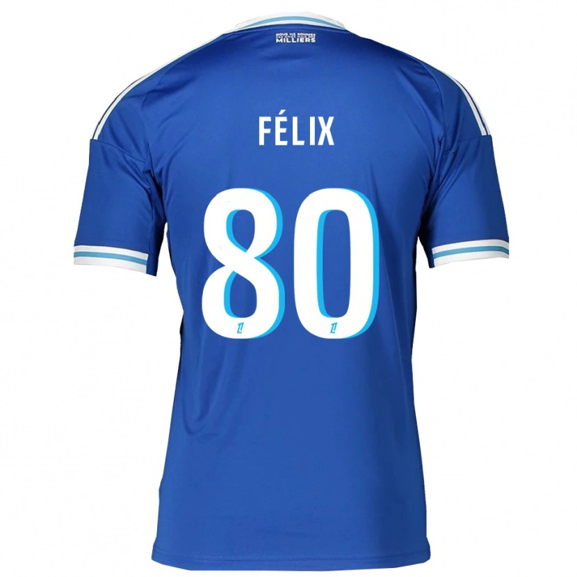 Danxen Mujer Camiseta Félix Lemaréchal #80 Azul Blanco 1ª Equipación 2025/26 La Camisa