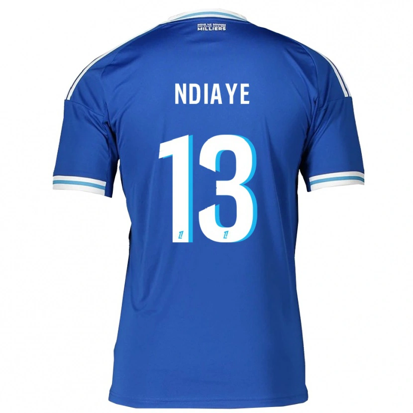 Danxen Mujer Camiseta Serigne Ndiaye #13 Azul Blanco 1ª Equipación 2025/26 La Camisa