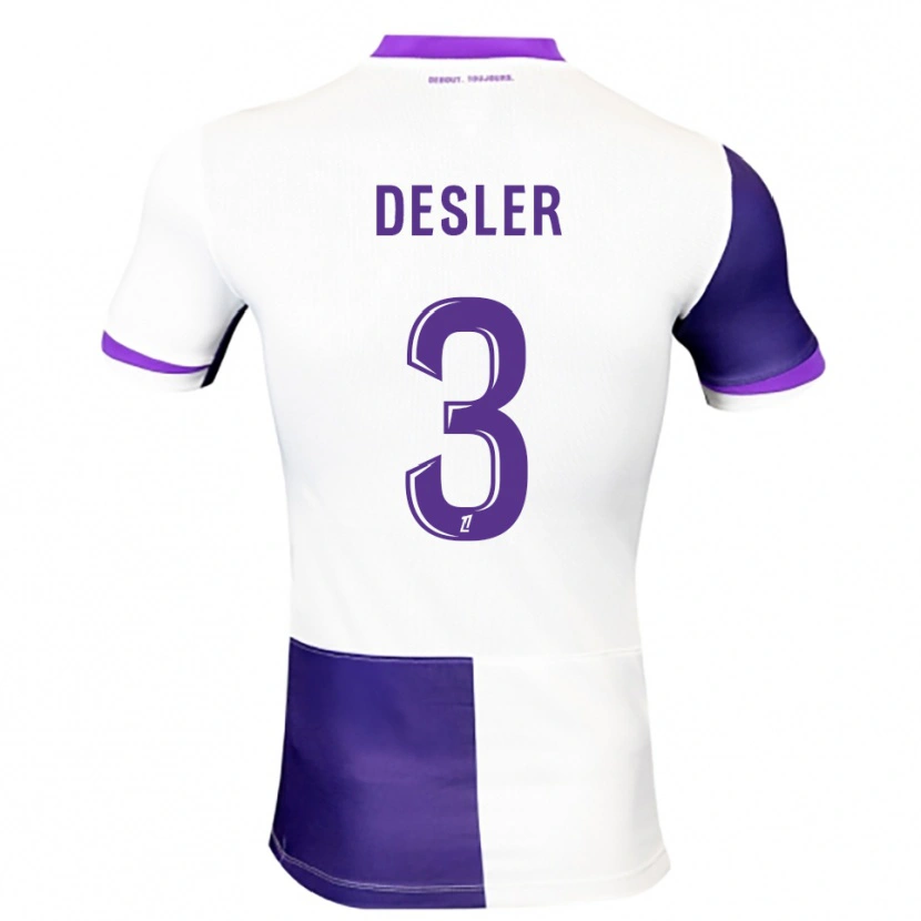 Danxen Mujer Camiseta Mikkel Desler #3 Morado Blanco 1ª Equipación 2025/26 La Camisa