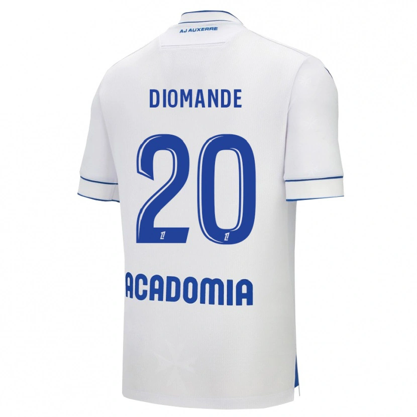 Danxen Mujer Camiseta Sinaly Diomandé #20 Blanco Azul 1ª Equipación 2025/26 La Camisa