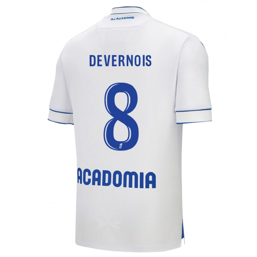 Danxen Mujer Camiseta Tidiane Devernois #8 Blanco Azul 1ª Equipación 2025/26 La Camisa