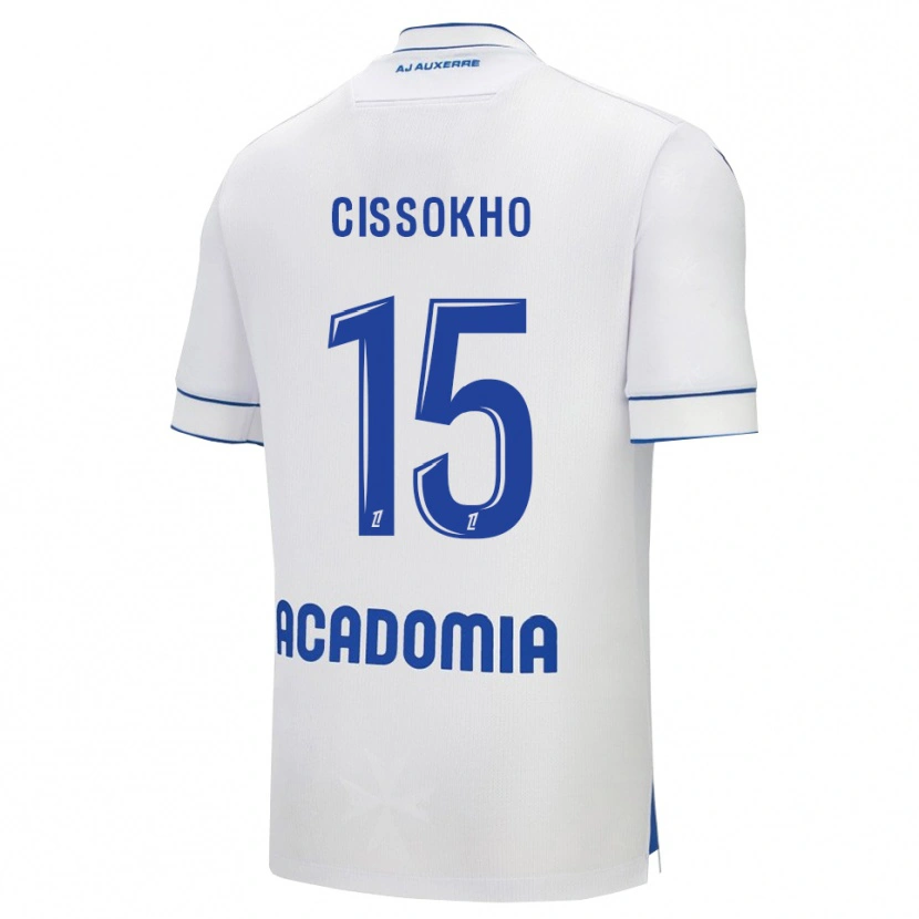 Danxen Mujer Camiseta Mamoudou Cissokho #15 Blanco Azul 1ª Equipación 2025/26 La Camisa