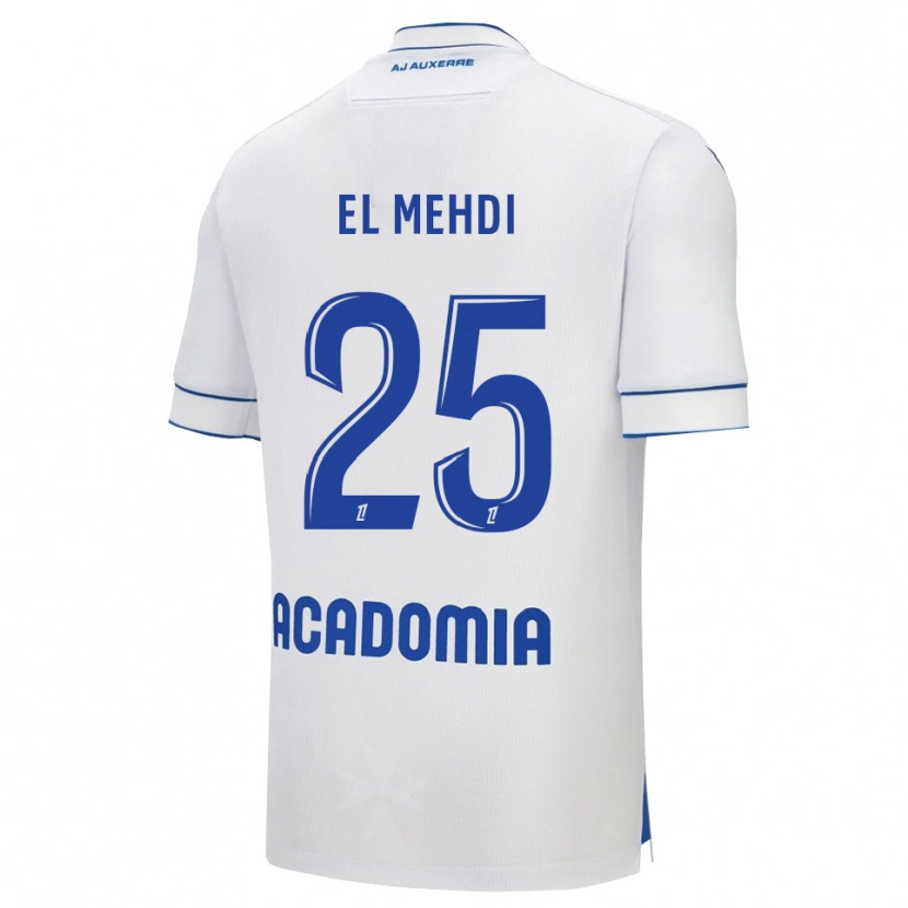 Danxen Mujer Camiseta Chihab El Mehdi #25 Blanco Azul 1ª Equipación 2025/26 La Camisa