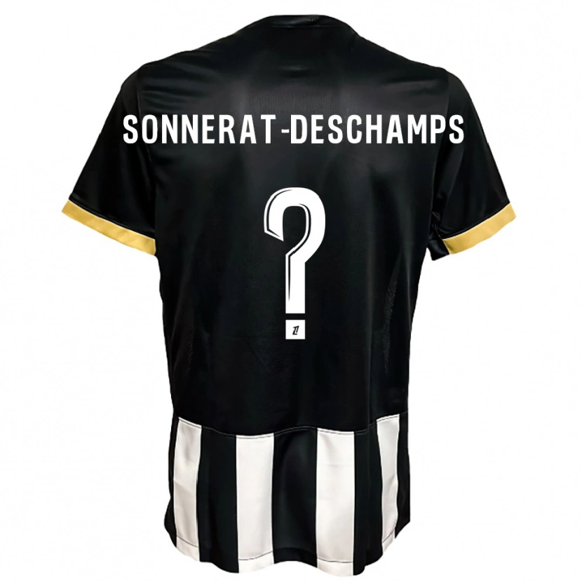 Danxen Mujer Camiseta Nattio Sonnerat-Deschamps #0 Negro Blanco 1ª Equipación 2025/26 La Camisa