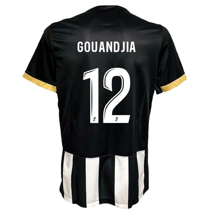 Danxen Mujer Camiseta Brady Gouandjia #12 Negro Blanco 1ª Equipación 2025/26 La Camisa