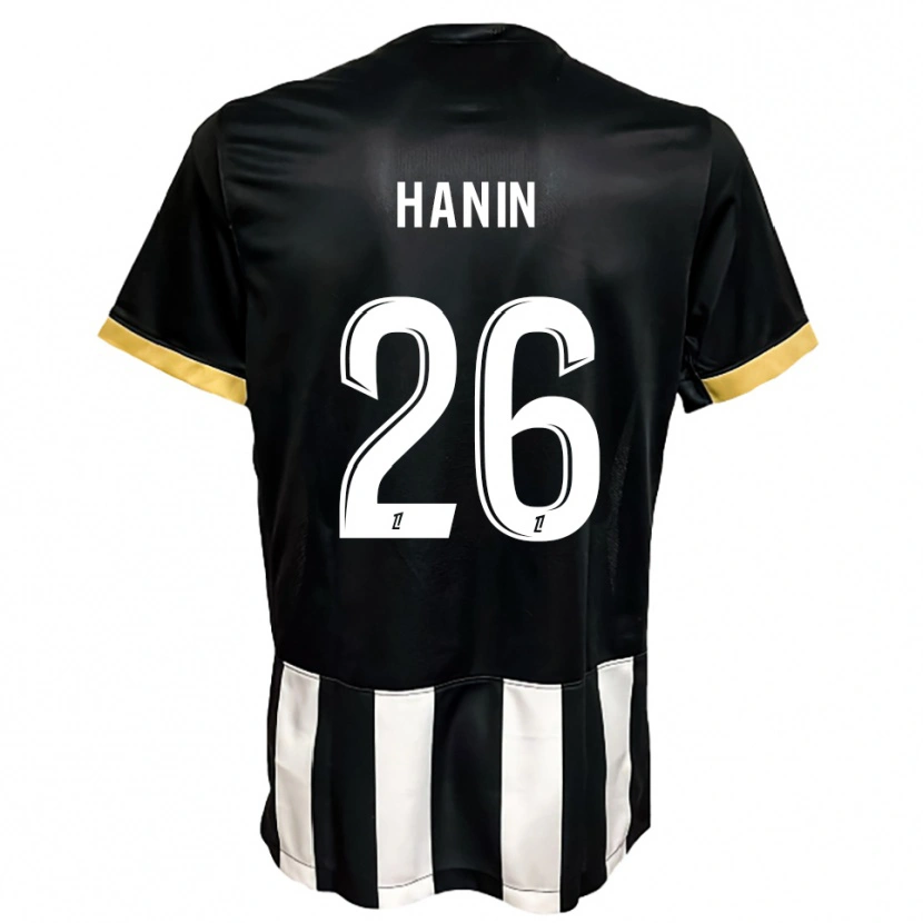 Danxen Mujer Camiseta Florent Hanin #26 Negro Blanco 1ª Equipación 2025/26 La Camisa