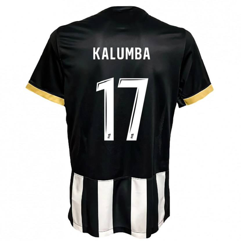 Danxen Mujer Camiseta Justin Kalumba #17 Negro Blanco 1ª Equipación 2025/26 La Camisa