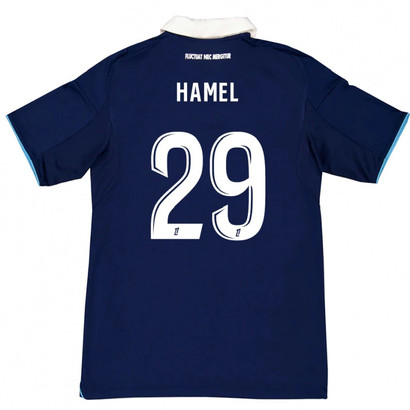 Danxen Mujer Camiseta Pierre-Yves Hamel #29 Azul Oscuro Blanco 1ª Equipación 2025/26 La Camisa