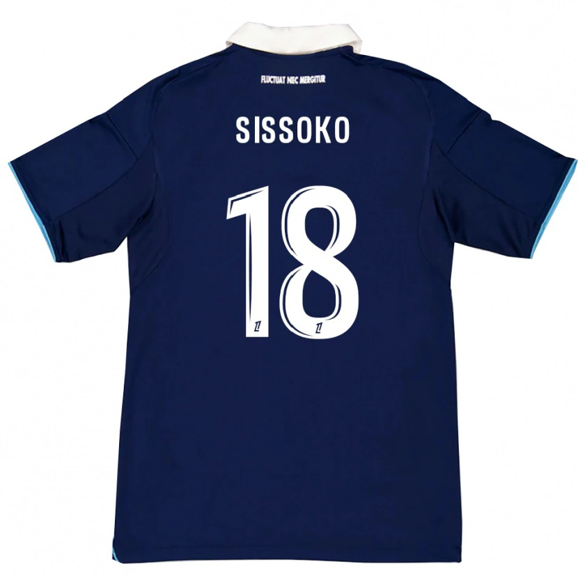 Danxen Mujer Camiseta Omar Sissoko #18 Azul Oscuro Blanco 1ª Equipación 2025/26 La Camisa