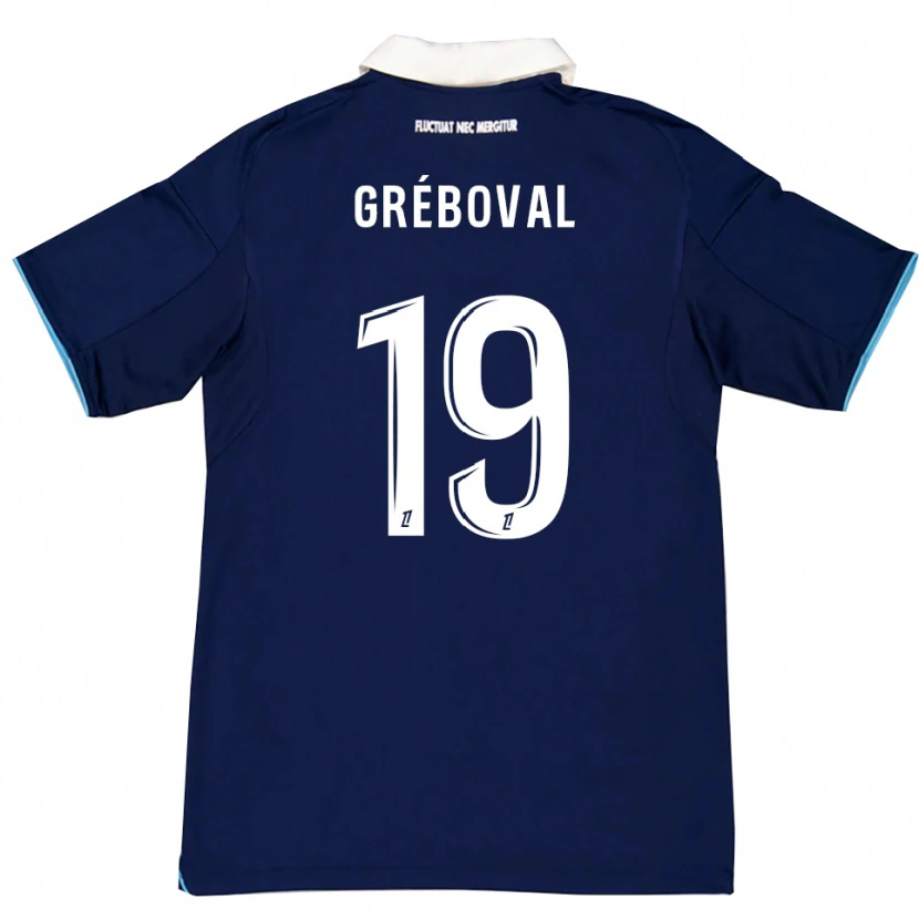 Danxen Mujer Camiseta Théa Gréboval #19 Azul Oscuro Blanco 1ª Equipación 2025/26 La Camisa