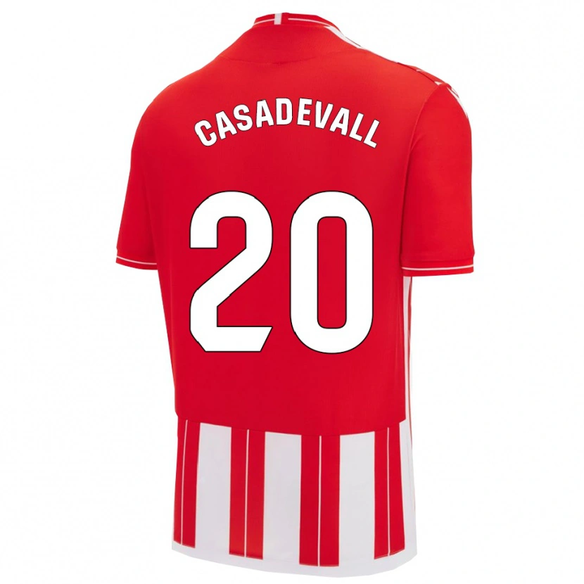 Danxen Mujer Camiseta Marçal Casadevall #20 Rojo Blanco 1ª Equipación 2025/26 La Camisa