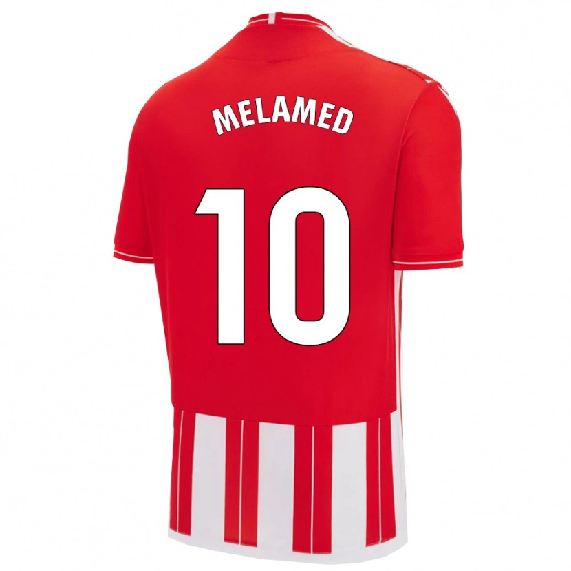 Danxen Mujer Camiseta Nico Melamed #10 Rojo Blanco 1ª Equipación 2025/26 La Camisa