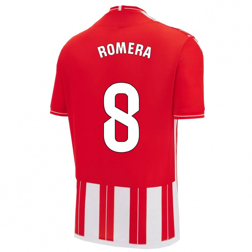 Danxen Mujer Camiseta Miguel Romera #8 Rojo Blanco 1ª Equipación 2025/26 La Camisa