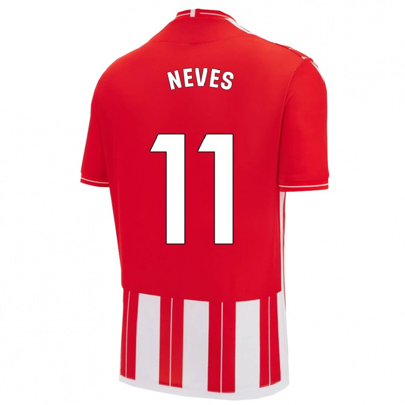 Danxen Mujer Camiseta Hugo Neves #11 Rojo Blanco 1ª Equipación 2025/26 La Camisa
