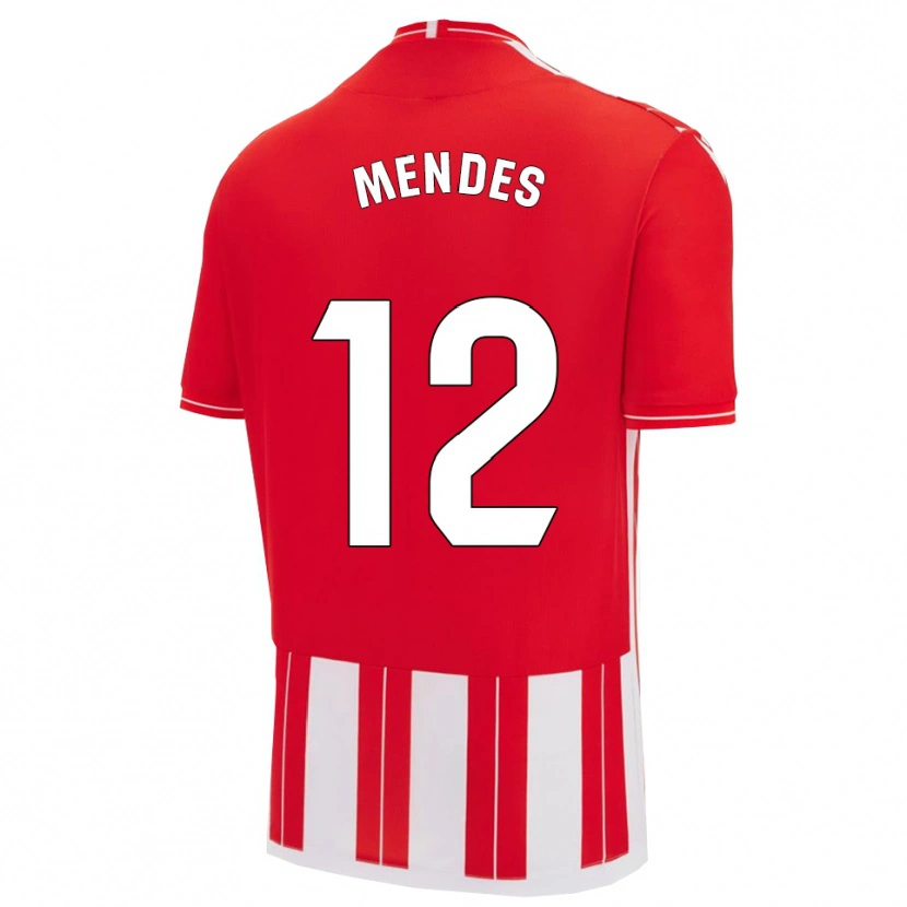 Danxen Mujer Camiseta Alex Mendes #12 Rojo Blanco 1ª Equipación 2025/26 La Camisa