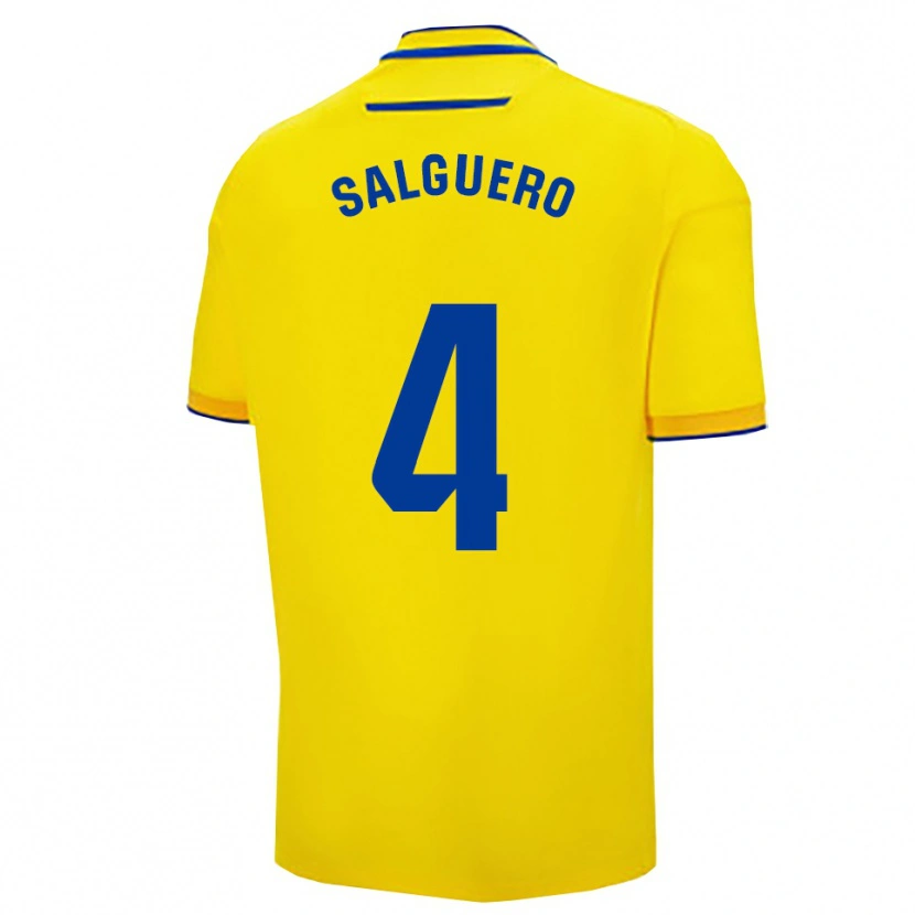 Danxen Mujer Camiseta Adrián Salguero #4 Amarillo Marino 1ª Equipación 2025/26 La Camisa