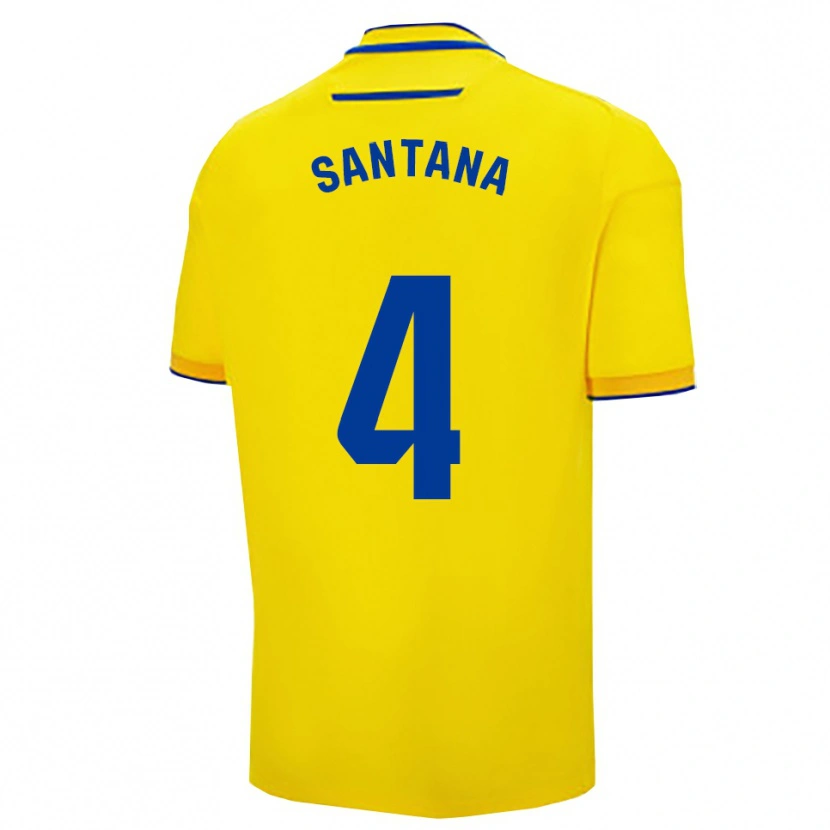 Danxen Mujer Camiseta María Del Carmen Santana Vázquez #4 Amarillo Marino 1ª Equipación 2025/26 La Camisa