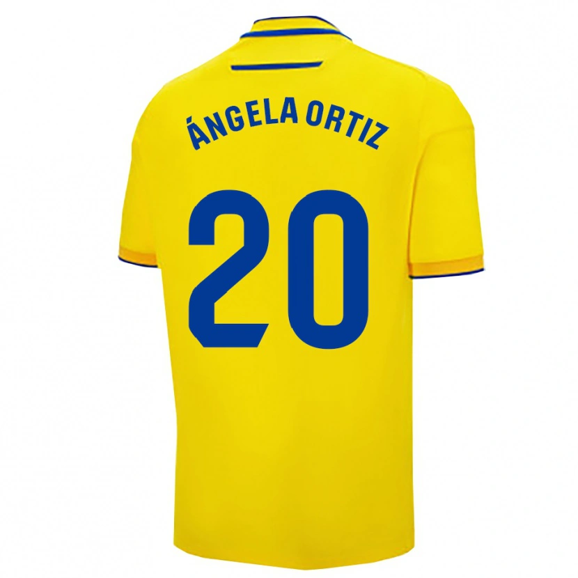 Danxen Mujer Camiseta Ángela Gema Ortiz Muriel #20 Amarillo Marino 1ª Equipación 2025/26 La Camisa
