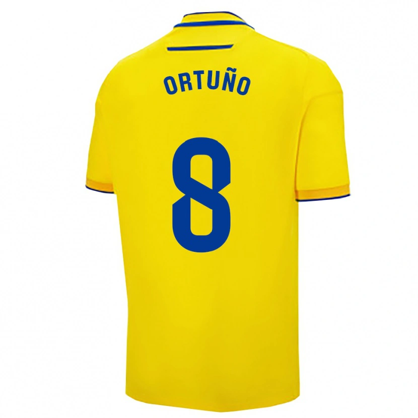 Danxen Mujer Camiseta Sergio Ortuño #8 Amarillo Marino 1ª Equipación 2025/26 La Camisa