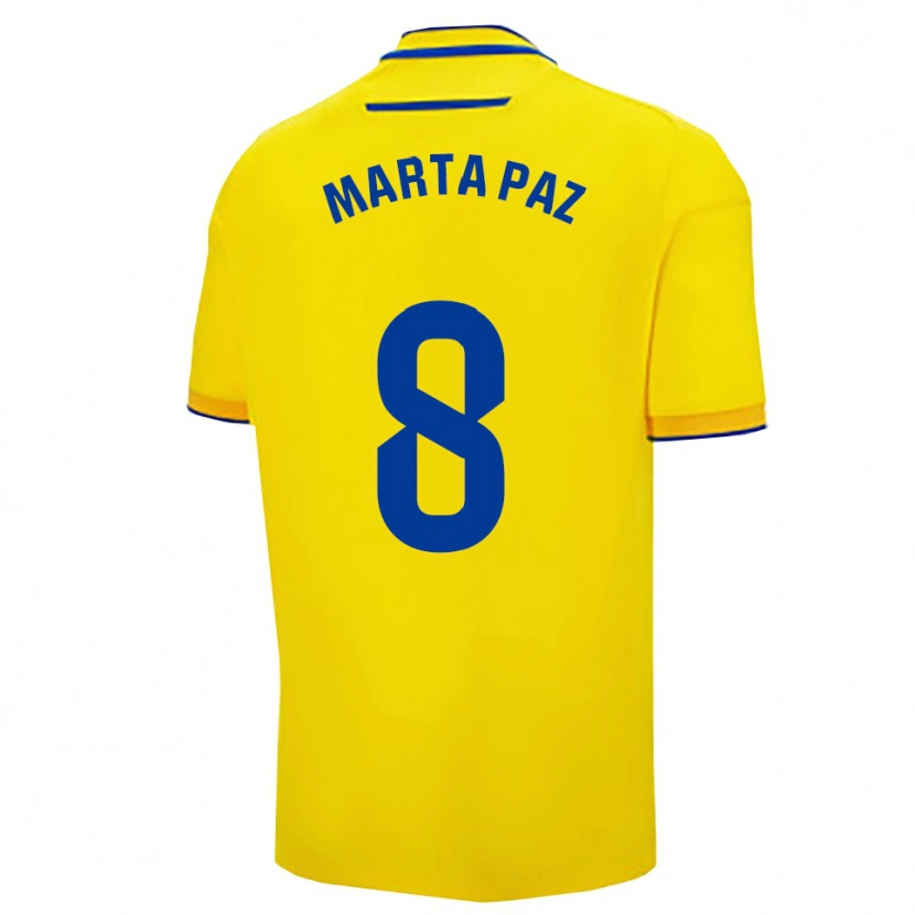Danxen Mujer Camiseta Marta Milagros Paz Cruz #8 Amarillo Marino 1ª Equipación 2025/26 La Camisa