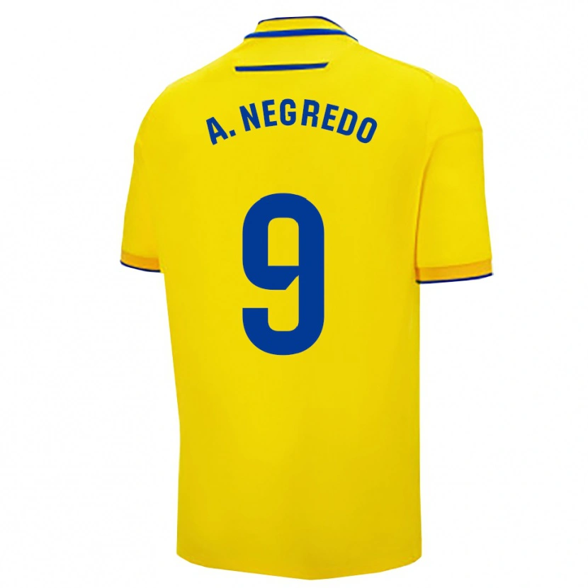 Danxen Mujer Camiseta Álvaro Negredo #9 Amarillo Marino 1ª Equipación 2025/26 La Camisa