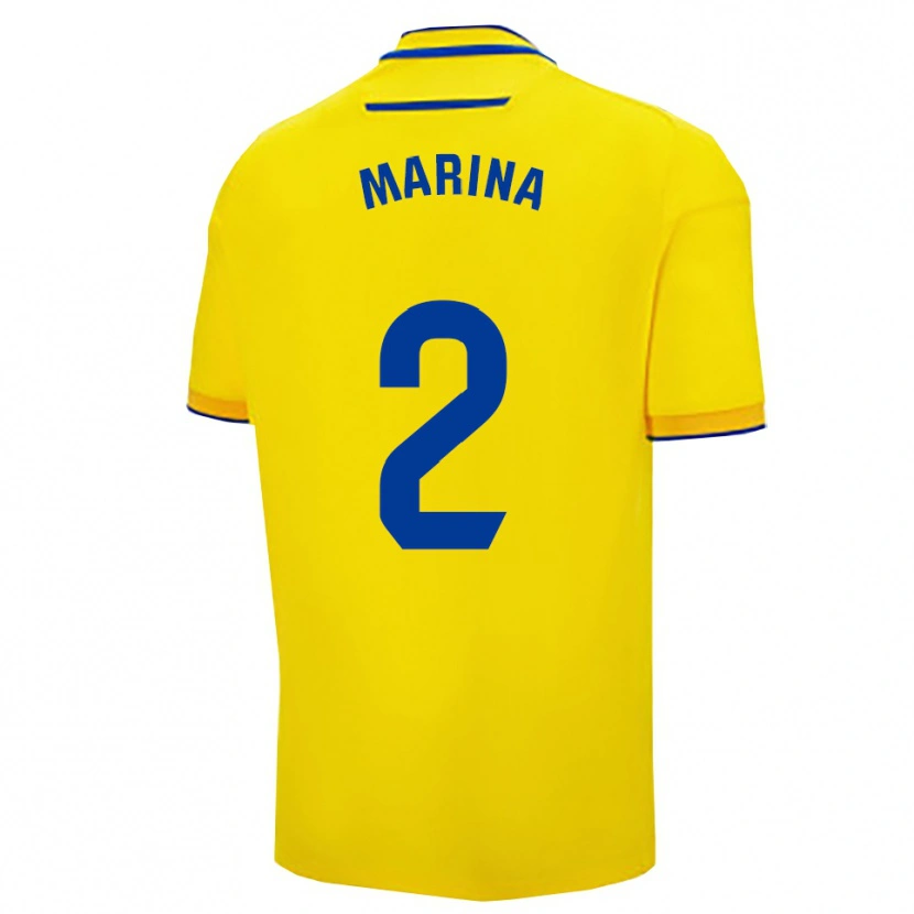 Danxen Mujer Camiseta Marina Galvez Jimenez #2 Amarillo Marino 1ª Equipación 2025/26 La Camisa