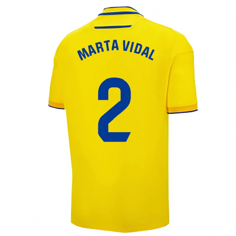 Danxen Mujer Camiseta Marta Vidal Vela #2 Amarillo Marino 1ª Equipación 2025/26 La Camisa