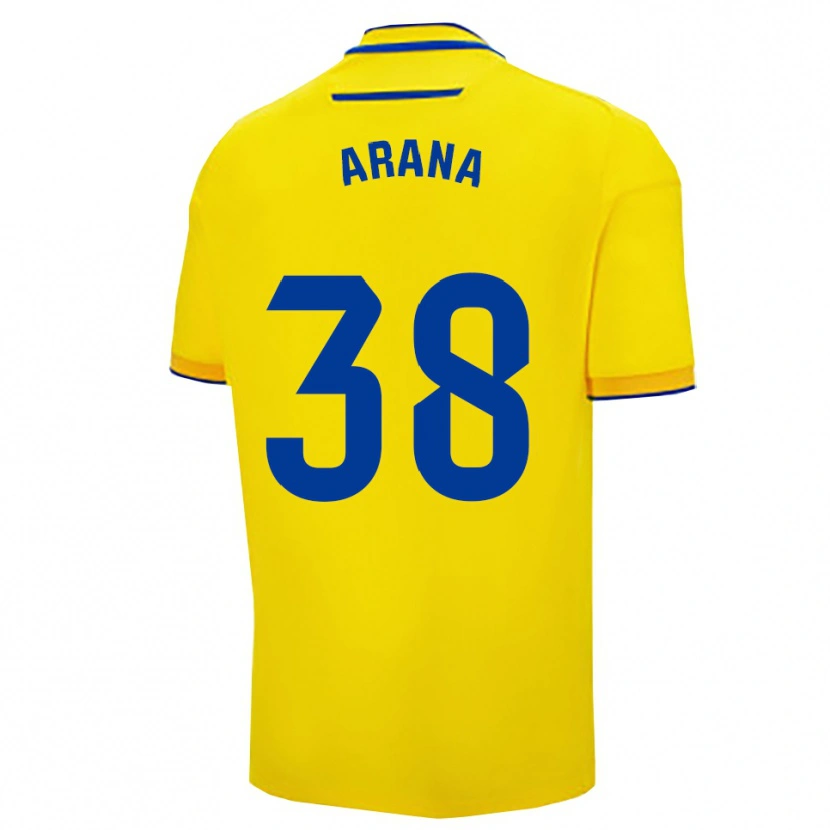Danxen Mujer Camiseta Pablo Arana #38 Amarillo Marino 1ª Equipación 2025/26 La Camisa