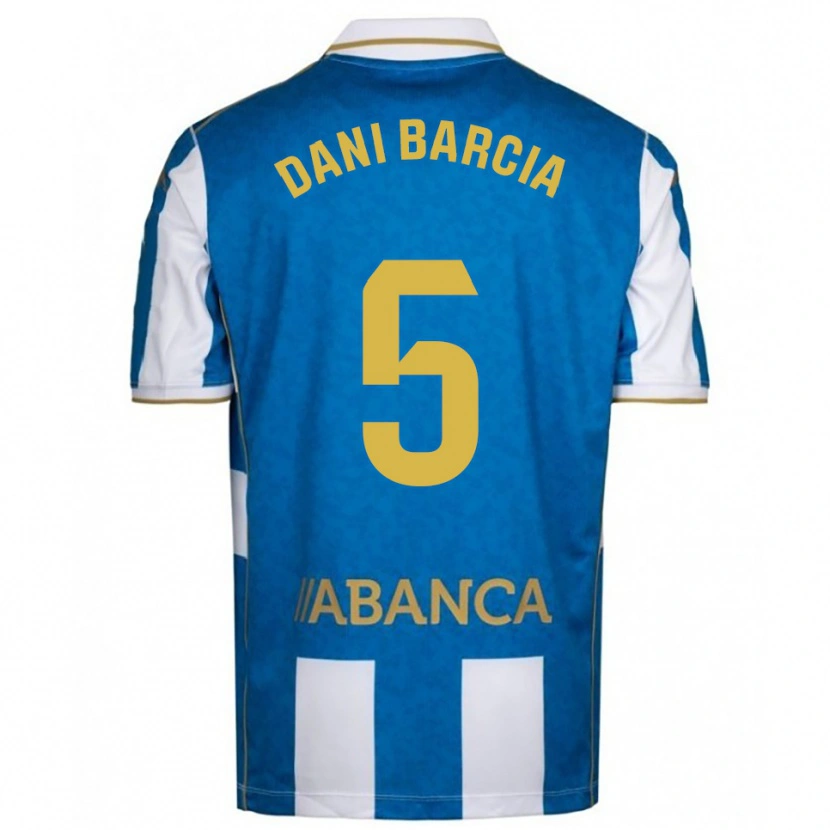 Danxen Mujer Camiseta Dani Barcia #5 Blanco Azul 1ª Equipación 2025/26 La Camisa