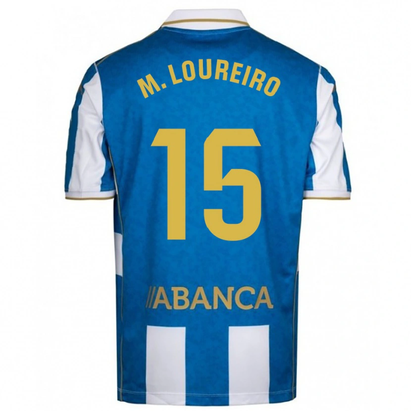 Danxen Mujer Camiseta Miguel Loureiro #15 Blanco Azul 1ª Equipación 2025/26 La Camisa