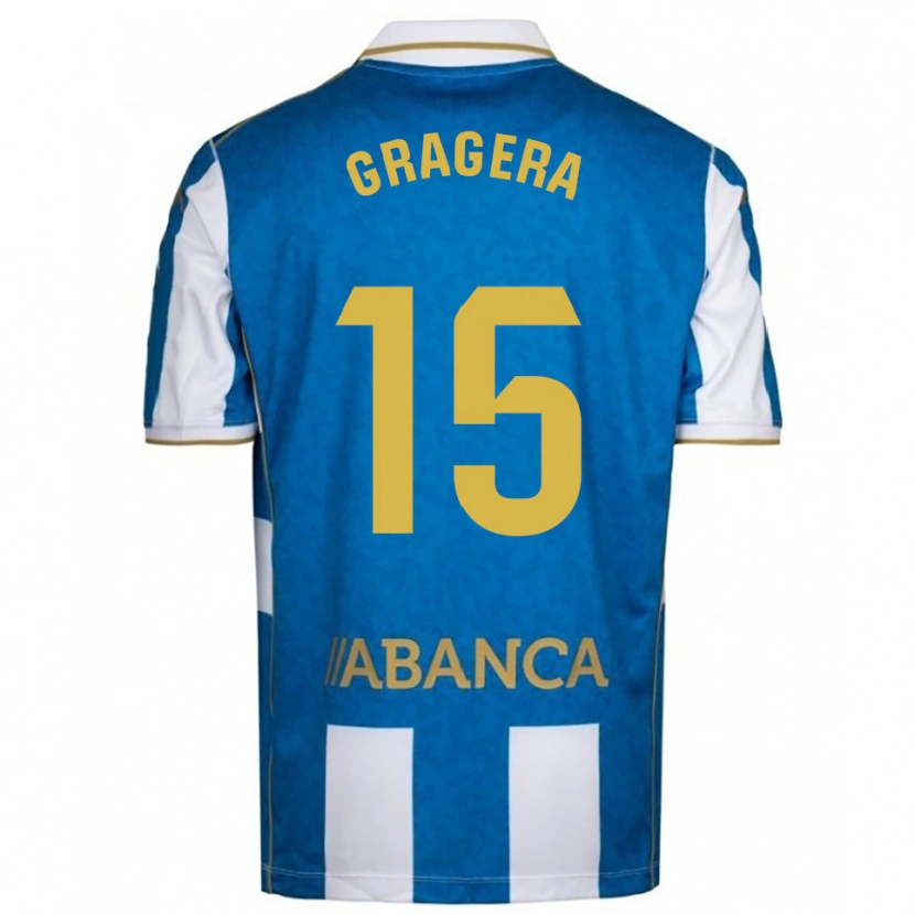 Danxen Mujer Camiseta José Gragera #15 Blanco Azul 1ª Equipación 2025/26 La Camisa