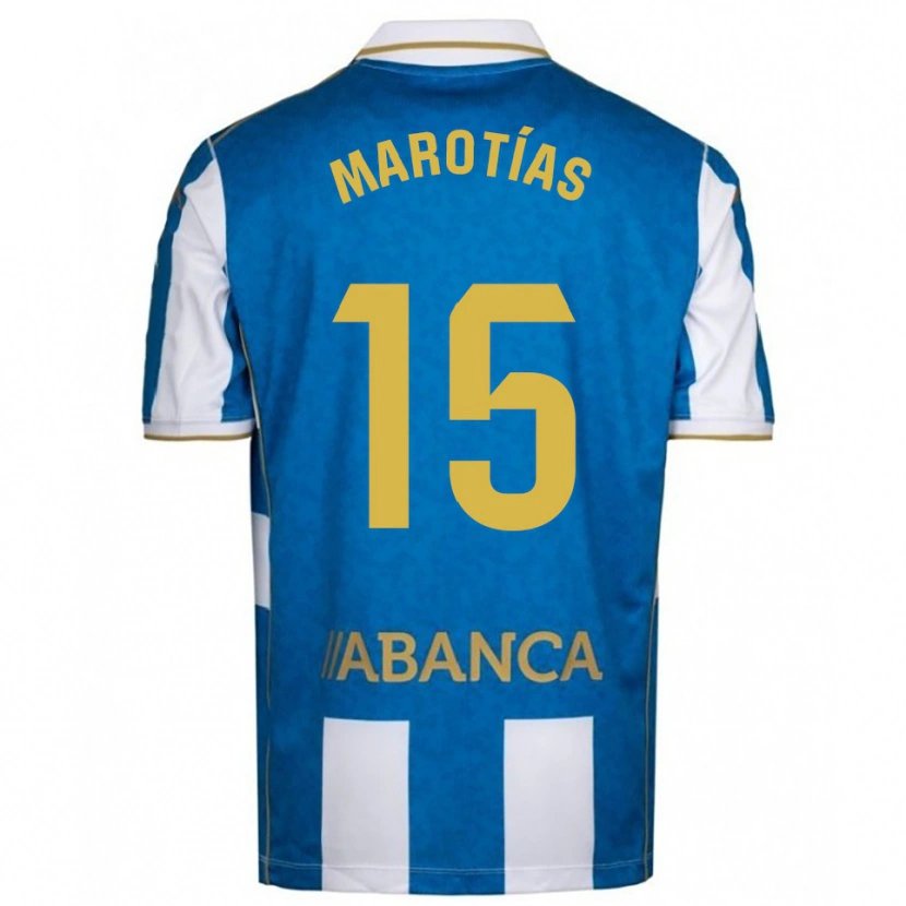 Danxen Mujer Camiseta Oscar Marotías #15 Blanco Azul 1ª Equipación 2025/26 La Camisa