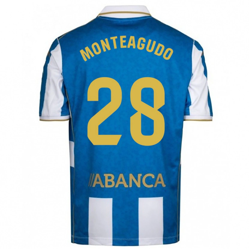 Danxen Mujer Camiseta Paula Monteagudo #28 Blanco Azul 1ª Equipación 2025/26 La Camisa