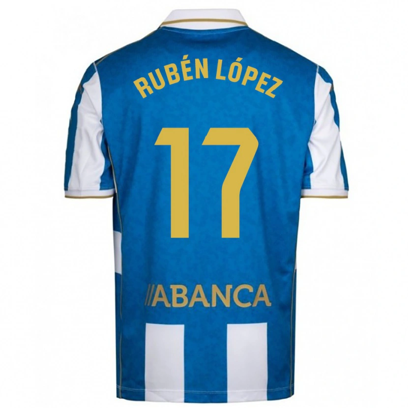 Danxen Mujer Camiseta Rubén López #17 Blanco Azul 1ª Equipación 2025/26 La Camisa