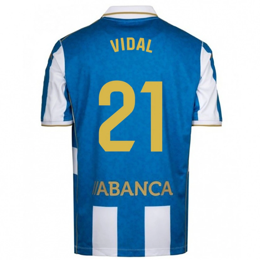 Danxen Mujer Camiseta Iker Vidal #21 Blanco Azul 1ª Equipación 2025/26 La Camisa