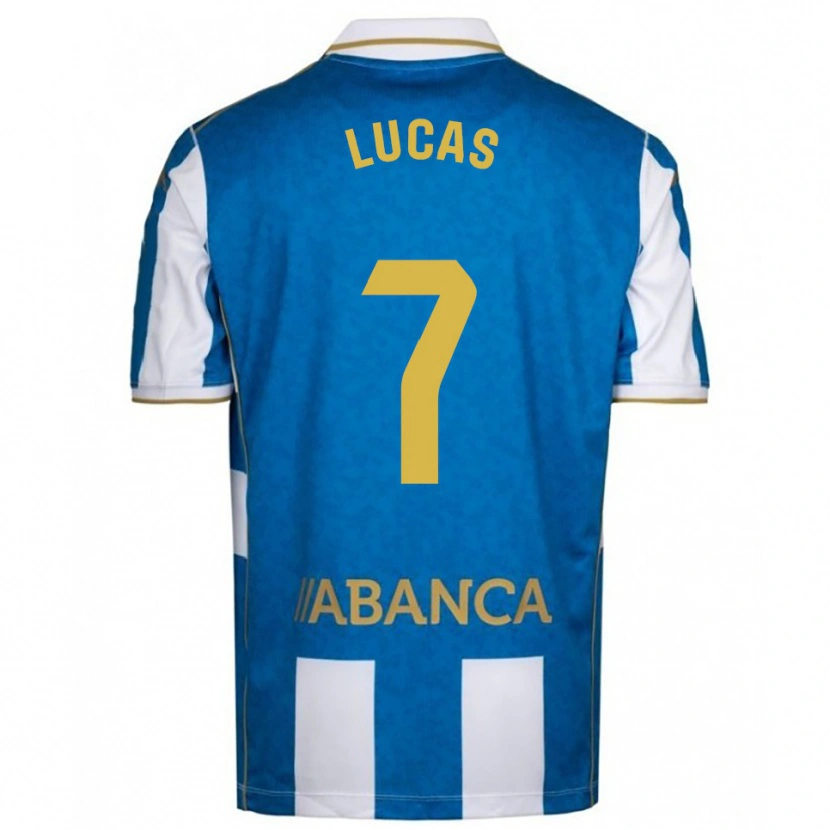Danxen Mujer Camiseta Lucas Pérez #7 Blanco Azul 1ª Equipación 2025/26 La Camisa